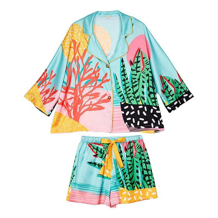 Tropical Paradise Hand-Drawn Sleepwear Set