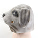 Gray Dog PVC Halloween Mask - Terrifying Canine Head Horror Mask for Adults