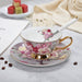 YeFine Delightful Bone China Tea Cup & Saucer Set - Elegant On-glazed Design