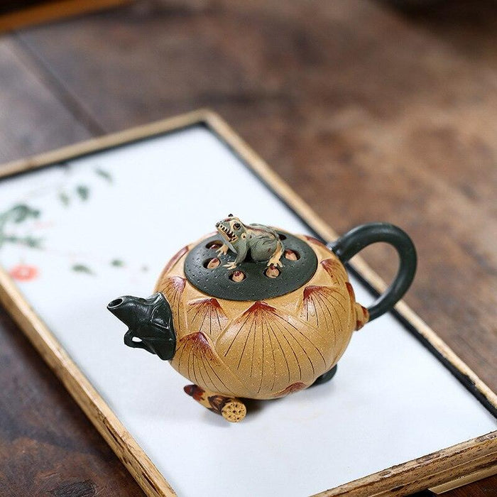 Elegant Purple Clay Frog Lotus Yixing Tea Set: Elevate Your Tea Rituals with Customizable Options