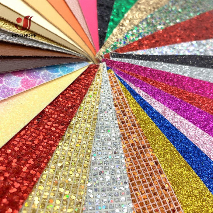 30-Piece Assorted Glittery Leatherette Fabric Sheets Set