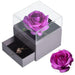 Timeless Elegance: Preserved Rose Jewelry Box Gift Set with Complimentary Necklace