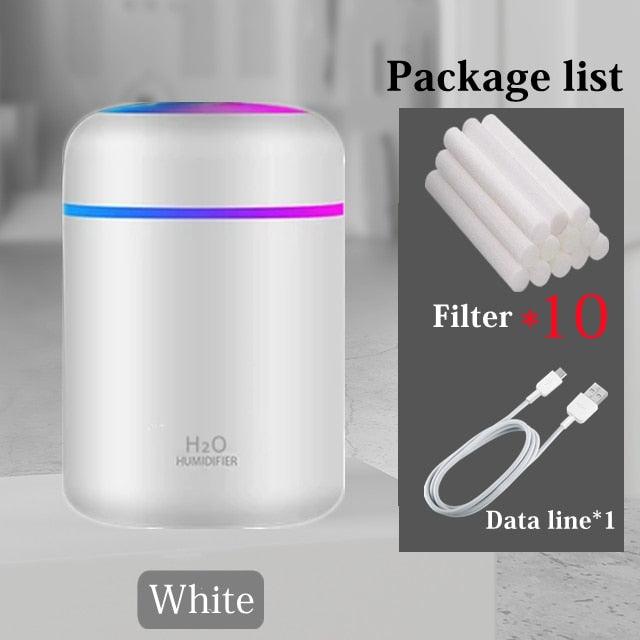 USB-Powered Aroma Oil Diffuser with Colorful Night Light - Portable Electric Air Humidifier