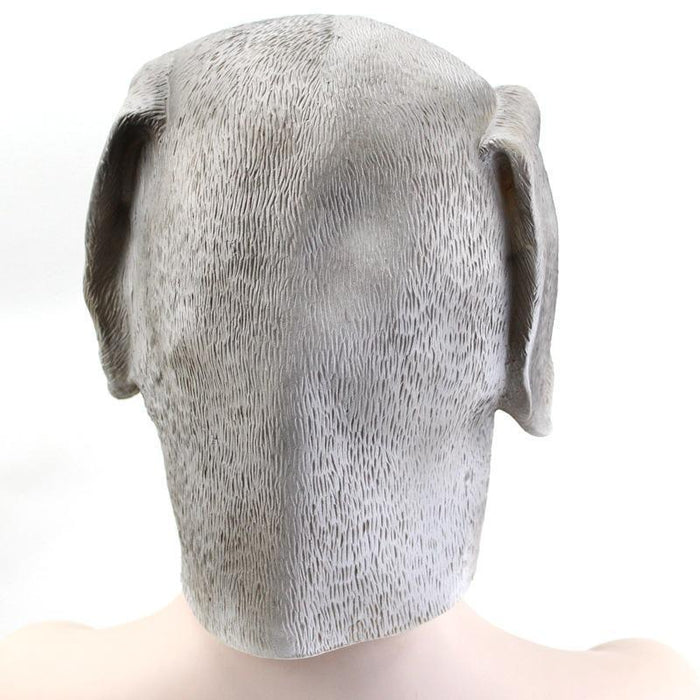 Lifelike Gray Dog Horror Mask - Full-Face PVC Costume Accessory for Adults