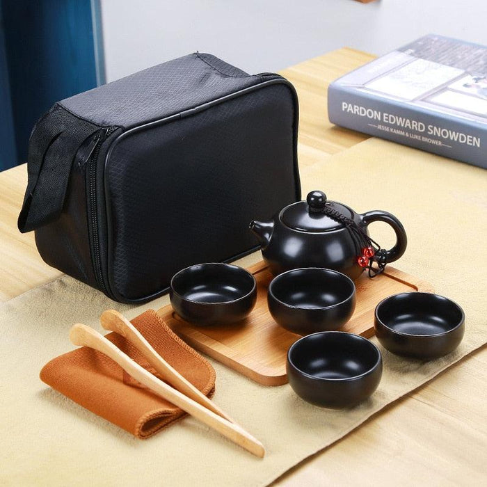 Serenity Zen Tea Ceremony Ceramic Teapot Set for Puer Chinese Tea - Elegant Tea Ritual Companion