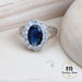 Elegant Blue Zirconia Sterling Silver Bridal Jewelry Ensemble