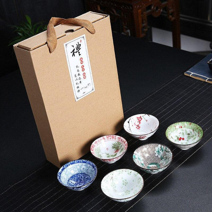 Elegant Blue and White Chinese Porcelain Tea Bowl Set - Ideal for Enjoying Puer Tea