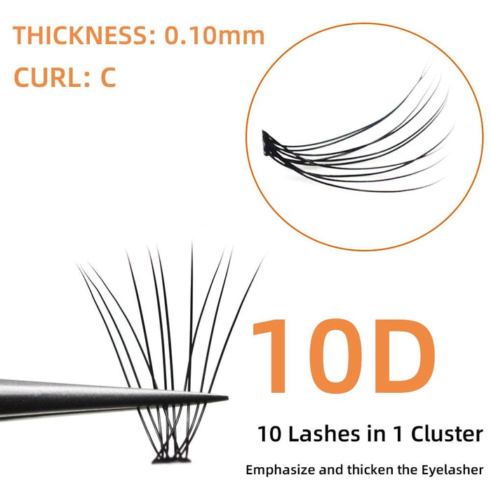 Effortless Elegance 10D Synthetic Mink Eyelash Cluster Set - 60 Bundles for Luxurious Lashes