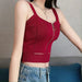 Trendy Sleeveless Knit Crop Top with Zip Closure for Women