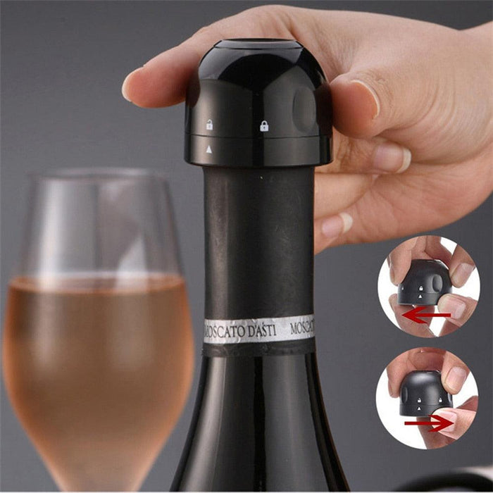 Elegant Champagne Preservation Stopper with Unique Spinning Lock