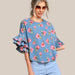 Flared Sleeve Lotus Blossom Summer Blouse