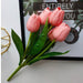 Luxurious 5-Petal White Tulip Bouquet with Authentic Texture