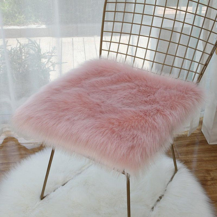 Soft Pink Plush Seat Cushion - Enhance Your Home with Cozy Elegance