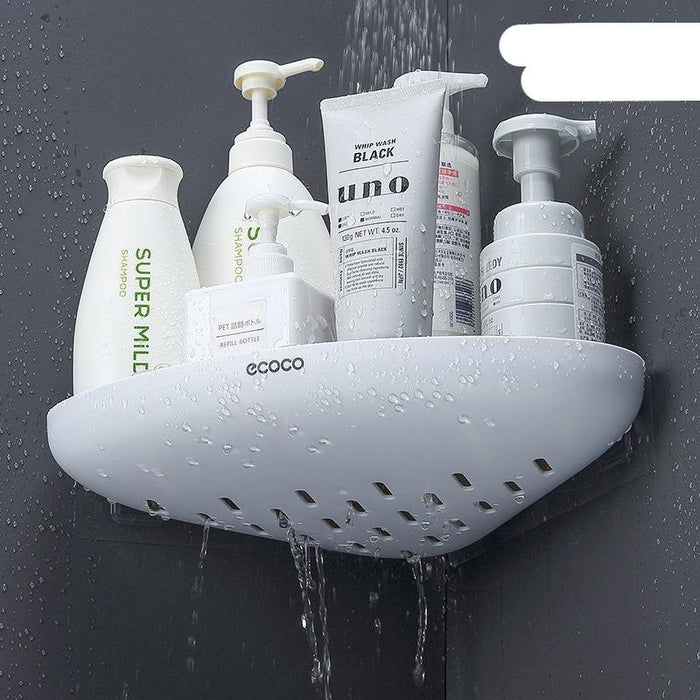 Bathroom Storage Solution: Snap-Up Corner Shelf Set with Shampoo Basket