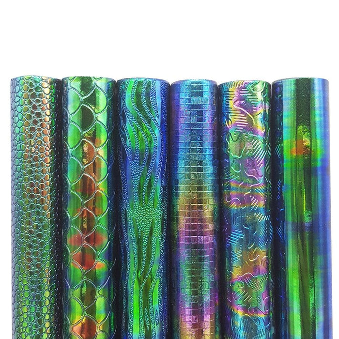 Enchanting Mermaid and Serpent Pattern Vegan Leather Crafting Pack - Bundle of 6 Sheets