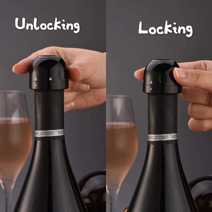 Elegant Champagne Preservation Stopper with Unique Spinning Lock