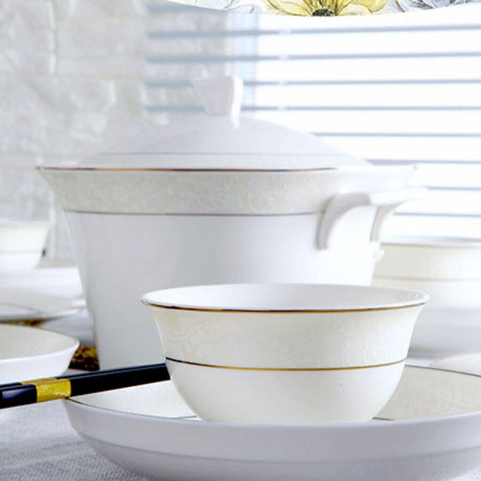 Elegant 60-Piece Handmade Porcelain Korean Style Dining Set
