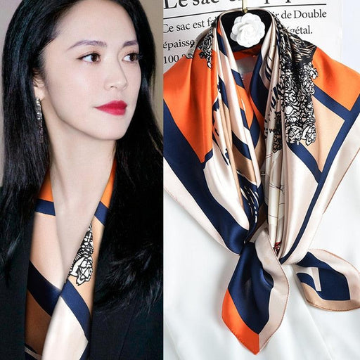 Luxurious Floral Silk Scarf for Women - Chic Neck Wrap for Holiday Elegance