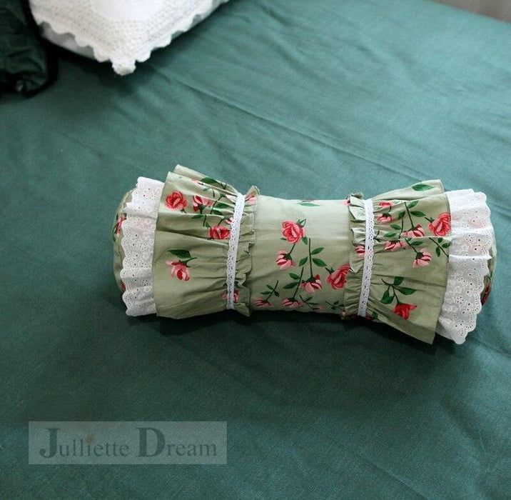 European Candy Style Embroidered White Cushion with Princess Ruffle Lace