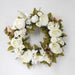 Elegant Peony Silk Flower Wreath with Rattan Accents - Perfect for Home Decor