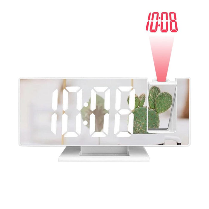LED Mirror Screen Clock with Temperature Display and Projection - Multifunctional Alarm Clock
