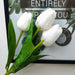 Luxurious 5-Petal White Tulip Bouquet with Authentic Texture