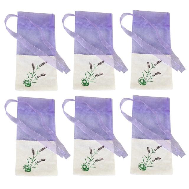 Elegant Floral Embroidered Lavender Sachet Bag for Aromatherapy & Jewelry Storage