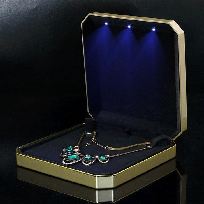 LED Jewelry Display Organizer Box for Elegant Showcase