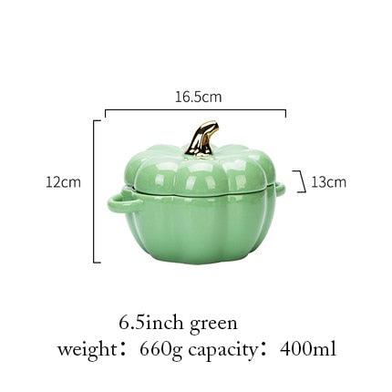 Whimsical Pumpkin-Shaped Ceramic Bowl Set - Stylish Tableware for Salads and Breakfast Cereals