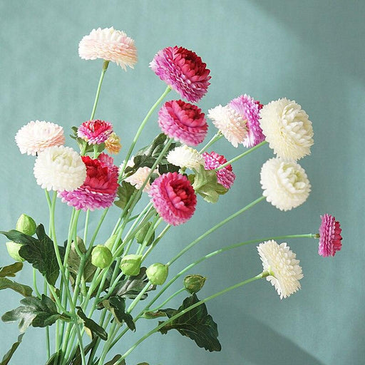 Luxurious Silk Chrysanthemum Daisy Branch - Elegant Artificial Floral Decoration for Sophisticated Spaces