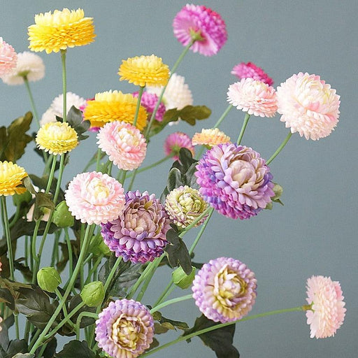 Luxurious Silk Chrysanthemum Daisy Branch - Elegant Artificial Floral Decoration for Sophisticated Spaces