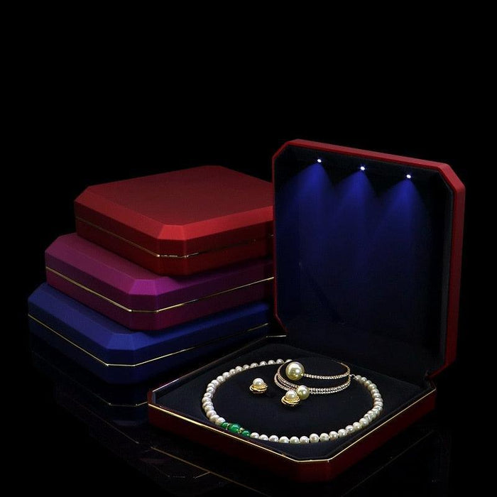 LED Jewelry Display Organizer Box for Elegant Showcase