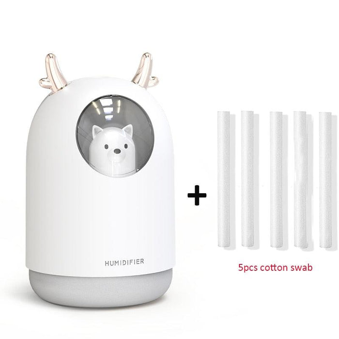 LED Pet Humidifier with Colorful Mist and Night Light - 300ml Relaxing Diffuser