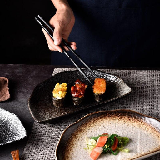 Japanese-Inspired Porcelain Plate Set for Breakfast, Sushi, and More
