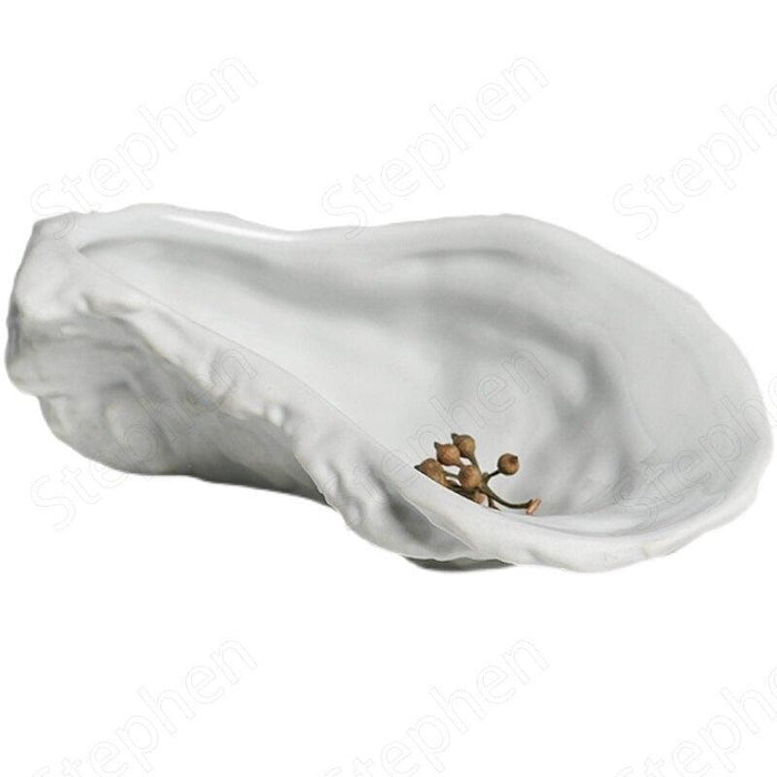 Nordic Chic Oyster Shell Ceramic Serving Plate