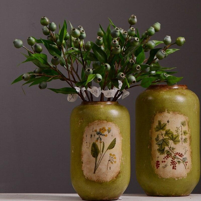 Festive Charm: Green Berries and Eucalyptus Foam Flower Arrangement Kit for a Joyous Holiday Atmosphere