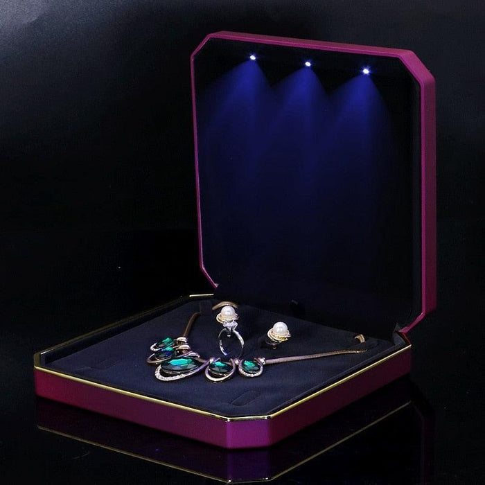 LED Jewelry Display Organizer Box for Elegant Showcase