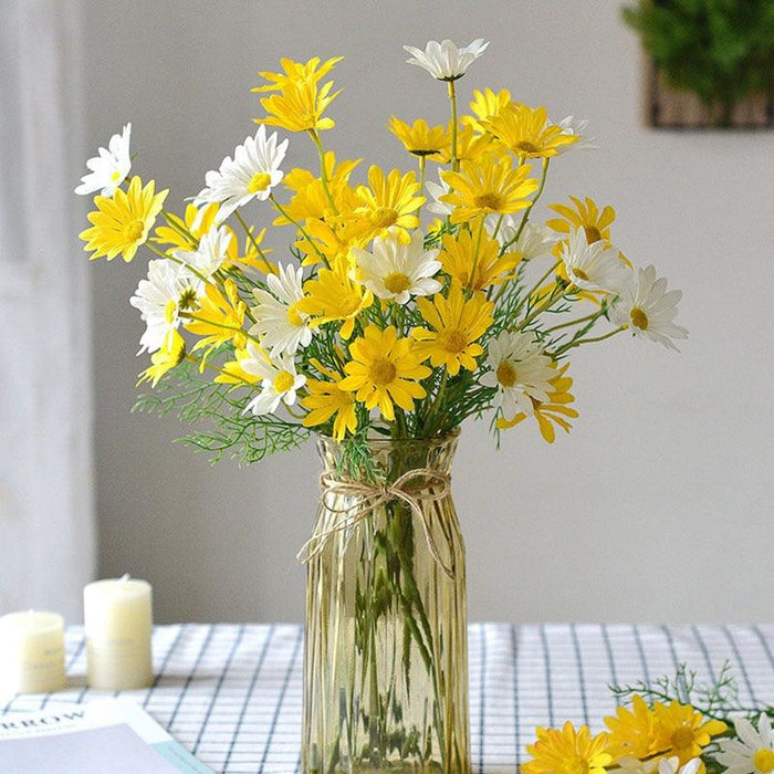 Elegant Pink Daisy Silk Flower Collection - Set of 5 Stems, 50cm Tall - Perfect for Vase Decoration