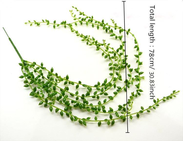 Serene Succulent Cascade: Realistic Artificial Vine for Indoor and Outdoor Charm