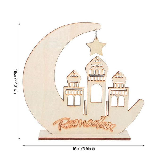 Elegant Wooden Eid Mubarak Decoration: Embrace Festive Elegance