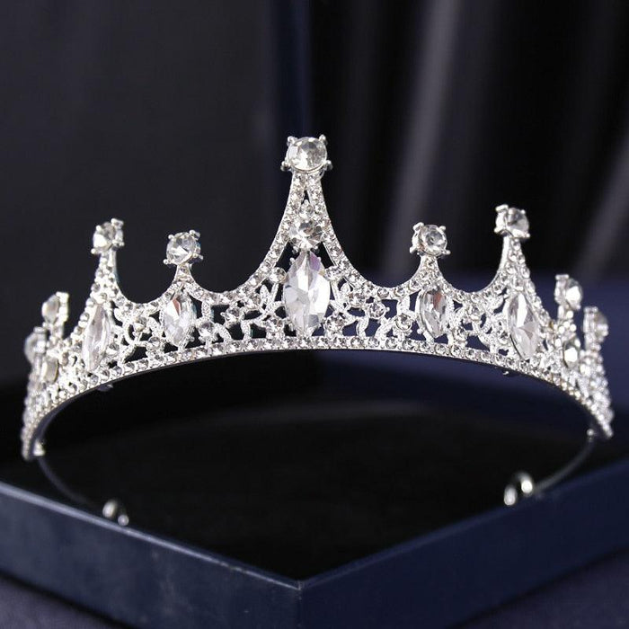 Elegant Silver Rhinestone Tiara - Glamorous Hair Accessory for Special Occasions