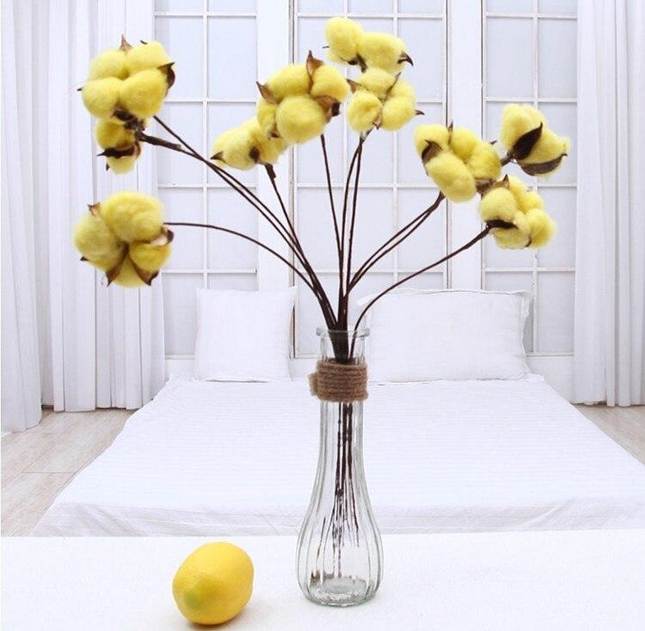 Charming Dried Cotton Flower Arrangement - A Touch of Nature for Home and Weddings