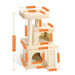 Lavish Feline Sanctuary: Elegant Cat Tower with Plush Cushions and Playful Features