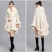 Opulent V Lapel Faux Rex Rabbit Fur Winter Cape for Women