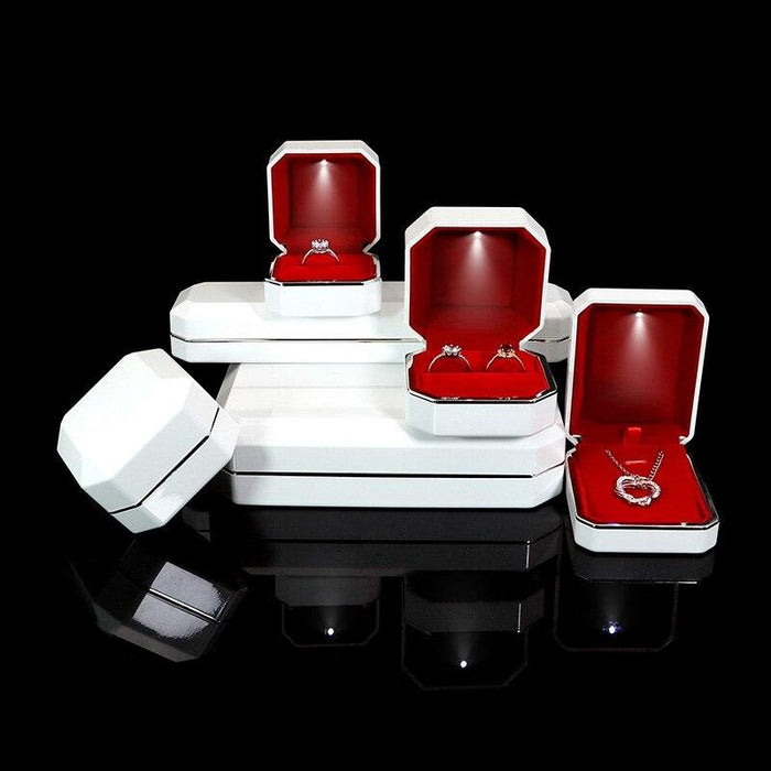 Opulent Lacquered Plastic Jewelry Boxes with Plush Velvet Interior
