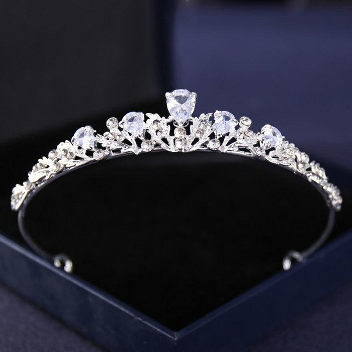 Elegant Silver Rhinestone Tiara - Glamorous Hair Accessory for Special Occasions