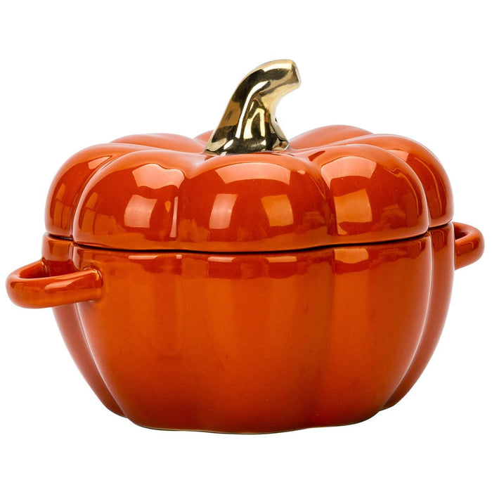 Ceramic Pumpkin Shape Serving Bowl Set - Versatile Kitchen Accessory for Salads and Cereals, 6.5-Inch