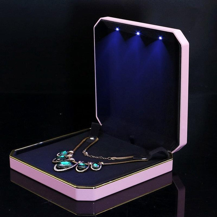 LED Jewelry Display Organizer Box for Elegant Showcase