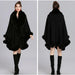 Opulent V Lapel Faux Rex Rabbit Fur Winter Cape for Women