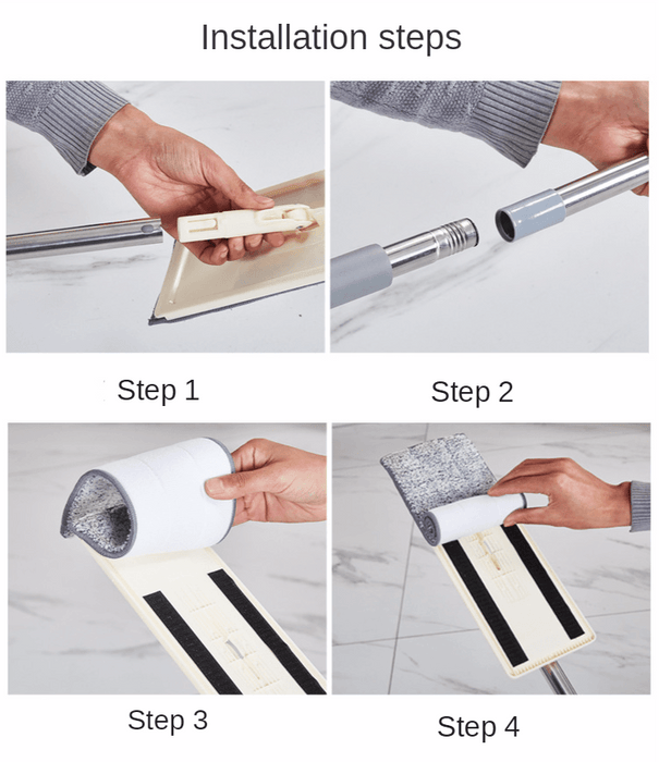 Innovative Telescopic Mop Set with Extra Rag Head Pads